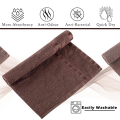 Kuber Industries Cotton Hand & Face Towels 200 Gsm | Easily Washable Workout Gym Napkins For Men & Women | Pocket Towel - Brown (Pack Of 6)