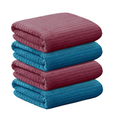 Story@Home Microfiber Hand Towel 400gsm | Gym Workout Super Soft, Absorbent, Lightweight, Ultra Quick-Drying, Soft & Durable Travel Use (Pink & Blue) - Pack Of 4