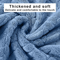 Housse Microfiber Nova Coral Fleece Face Towel 600 Gsm | Ultra Soft Super Absorbent Towels For Gym, Yoga & Beach (Blue) - Pack Of 4