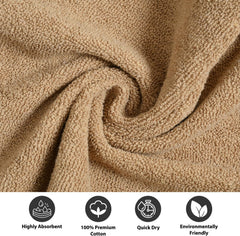 Fresh From Loom Luxury Fur Collection Hand Towel 500 Gsm Napkins Cotton High Absorbency Double Stitched Size (Beige) - Set Of 2