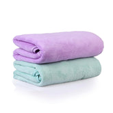 Glivary Microfiber Bath-Soft Towel 640 Gsm | With Hook Quick Dry Super Absorbent-Bath Towel For Men & Women (Green & Purple) | Pack Of 2