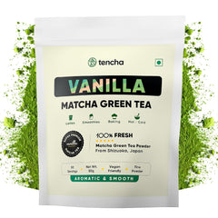 Tencha Vanilla Matcha Green Tea - 50gm, 1.7 Ounce, 50 Servings | Japanese Matcha Green Tea Powder - No Artificial Sweeteners | Low Caffeine, Vegan Friendly, Aromatic & Smooth