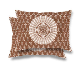 Traditional Jaipuri Single Bedsheet With 1 Pillow Cover - 56 X 86 Inches, Brown & White | Good Gifting Idea For Diwali | Skin Friendly Fabric With Vibrant Colors