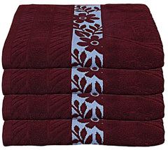 Kuber Industries Cotton Bath Towel 480 Gsm | Pack Of 4 (Maroon)