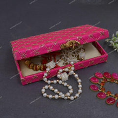 Zari Fabric & Wooden Decorative Cash, Shagun, Jewellery Box For Wedding, Gift Box, Colour - Pink, Style - Elegant