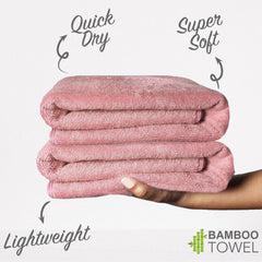Heelium Bamboo Bath Towel 3x Softer & Quick Drying 400 Gsm (Peach)