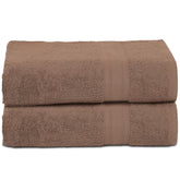 Ambra Linens Highly Absorbent Towels Set, 500 Gsm | 100% Cotton Soft And Plush All Seasons Use, Large Everyday Use, Durable (2 Pieces) | Brown