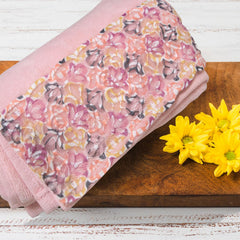 Rangoli Prima Dream 100% Cotton Lace Hand Towel 400 Gsm | Ultra Soft, Super Absorbent & Eco-Friendly Hanging Hand Towels (Light Pink) - Pack Of 2