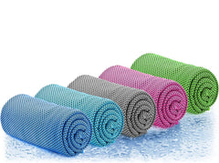 Trifecta Cooling Sport Towel 750 Gsm | Soft Breathable Chilly Towel Stay Cool For Yoga, Golf, Gym, Camping, Running, Travel Towel, Sports Towel (5 Pcs) - Multicolor