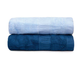 Mush Bamboo Hand Towels 600 Gsm | 100% Bamboo Gym Towel For Men & Women Workout Ultra Soft, Absorbent & Quick Dry Towel (Navy & Sky Blue) -Set Of 2