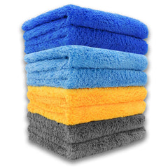 Max Microfiber Cloth 1200 Gsm | Softest & Safest Ever Edgeless Coral Fleece Microfiber Cloth Towel For Car Cleaning, Drying, Buffing & Polishing - Pack Of 8