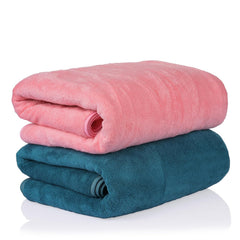 Glivary Microfiber Bath-Soft Towel 640 Gsm | With Hook Quick Dry Super Absorbent-Bath Towel For Men & Women (Greenish Blue & Pink) | Pack Of 2