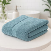 Earthy Fables Premium Bath Towel 600 Gsm | 100% Combed Cotton Ultra Soft, Quick Dry & Highly Absorbent For Home, Travel & Acne-Prone Skin, 140 X 70 Cm (Aqua)