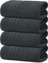 Tiqh 100% Cotton Thick & Plush Luxury Hand Gym & Workout Hand Towel 800 Gsm - Set Of 4 (Grey)