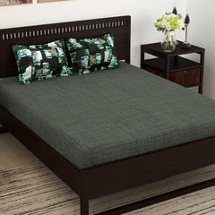 Bedsheets For Double Bed With 2 Pillow Covers - 88 X 100 Inches, Olive Green | Ideal For Home Decor, Guest Home, Hotel