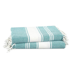 Lane Linen 100% Cotton Pre-Washed Quick Dry Sand Free Beach Towel, Adult Beach Towels Modern Rectangular (2 Pack) -Hunter Green