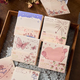 Sticky Notes Set, 200 Self Stick Memo Pad With Delicate Heart, Rose & Butterfly Designs (4)