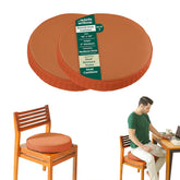 Round Chair Cushion Pad, Memory Foam Pillow, Seat Cushion, Brown, Standard Size - 16 Inch | Height 3 Inch, High-Resilience Pillow, Hip Support & Back Pain Relief | Sitting Pillow - Set Of 2