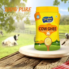 Organic Desi Cow Ghee By Dholpur Fresh | Delicious & Nutritious Healthy Desi Cow Ghee For Boost Body Energy | (1 Litr) 33.8 Ounce | Jar Pack