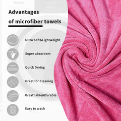 Sassoon Venir Microfiber 2 Hand & 2 Bath Towels 450 Gsm | Absorbent & Quick Dry Multipurpose Hand Towels (Coral Pink)- 4 Piece