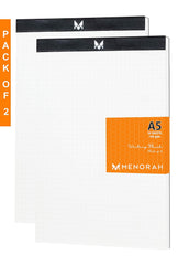 A5 Office Note Pad, Memo Book, 50 Sheets/100 Pages - Tear Off Squared/Squared Pages, Pack Of 2
