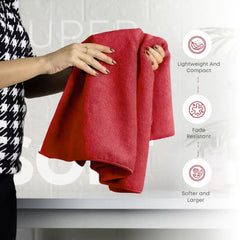 Black Gold The Finer Touch Premium Microfiber Bath Towel 800 Gsm | Ultra Soft & Absorbent Quick Dry Towel Lightweight Microfiber Bath Towel (Maroon) - Pack Of 2