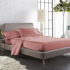 Cotton Fitted Bedsheet For Double Bed With 2 Pillow Covers - 60 X 80 Inches, Peach | Sateen Weave Queen Size Bed Sheet,12" Deep Pocket
