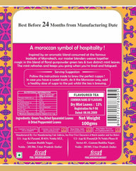 San-Cha Marrakech Double Mint Green Tea - 100gm, 3.5 Ounce, 300 Cups | Blend Of Peppermint & Spearmint Leaves - Improves Metabolism | Low Caffeine Loose Leaf Tea