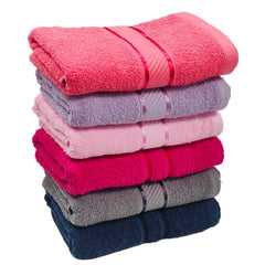 Cotton Bolls Textiles 100% Cotton Hand Towels 1200 Gsm | Ultra Soft, Highly Absorbent & Quick-Dry For Gym, Kitchen, Pool, Travel & Home Towel (Vibrant Multicolor) - Set Of 6
