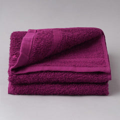 Welspun 100% Cotton Easy Care Hand Towel 400 Gsm | Quick Dry Ultra Soft Hand Towel (Dark Magenta) - Pack Of 2