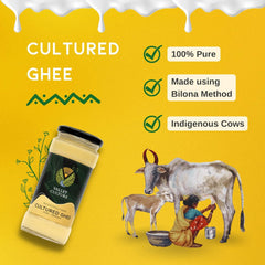 Pure Natural Cow Cultured Ghee By Valley Culture | Traditional Bilona Method Cow Ghee Nutritious & Flavorful Good For Health | (400ml) 13.5 Ounce | Jar Pack