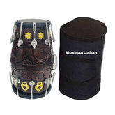 Sheesham Wooden Professional Dholak With Bag - Special Black Skin Hand Made Indian Drum