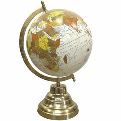 Rotating Globe With Gold Metal Arc & Sturdy Metal Base, Learning With This Antique-Style Globe, For Students, Pack Of 1