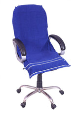 Roman Home Solid Large Luxury All Car Seats & All Office Chair Towel With Tie Knot & Elistick 450 Gsm - (Blue)