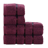 Spread Spain Roman 100% Cotton Bath Towel 600gsm | Super Absorption Quick Dry Large & Small Towel Set - Marsala (Set Of 4)