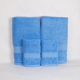 Rangoli 100% Cotton Fibre 2 Bath & 2 Hand Towel 1400 Gsm | Highly Durable & Super Absorbent Towel | Skin-Friendly & Quick Drying Luxury Towels (Sky Blue) - Pack Of 4