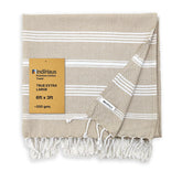 Indihaus Premium Extra Large Cotton Towel 330 Gsm | Soft, Absorbent & Comfortable Quick Dry Bath Towels Large Size (6Ft X 3Ft) (Serene Beige)