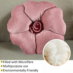 Rose Shape Pillow, Soft Cushion Pillow For Car & Room Decoration, Rose Pink - 13 Inches | Decorative Plushie Cushions For Sofa & Bed, Head Rest Pillow, Multipurpose Use - Pack Of 2