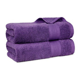 Trident Soft Comfort Air Rich 100% Cotton Bath Towels 500 Gsm | Large Size Bathroom Towels For Men/Women, 2 Pc Bath Towel Set (Plum)