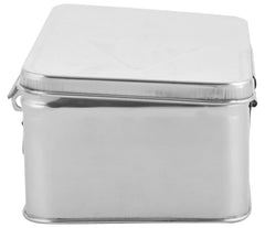Stainless Steel Bank Locker Box, Cash Box, Jewellery Box - Rectangle 20.3 X 12.7 X 7 Cm, Silver - Small, Special Feature - Portable