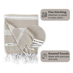 Indihaus Premium Large Cotton Bath Towels 380 Gsm | Soft, Absorbent & Comfortable Large Size Bath Towels (Serene Beige)