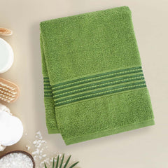 Micro Cotton Remy Basel Luxury Terry Cotton Bath Towel 550 Gsm | Super Comfortable 100% Long Staple Cotton Bath Towel (Yedra Green)