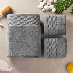 Spread Spain 1 Bath & 2 Hand Towels 900 Gsm | Highly Absorbent & Soft Modern Decor Design Towel Sets (Grey)