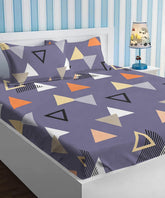 Pure Cotton Double Bedsheets With 2 Pillow Covers - 88 X 90 Inches, Dark Grey | Super Soft Premium Brushed Glace Cotton Bedsheet