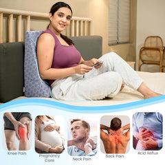 Wedge Pillow Memory Foam For Back Support, Grey Jacquard, Wedge Medium Size - 20 X 20 X 7 Inch | Wedge Cushion Pillow, Acid Reflux, Snoring, Gerd, Leg Elevation, Pregnancy, Washable Cover