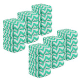 Kuber Industries Super Absorbent & Reusable Microfibre Face Towel 1800 Gsm (Zig Zag Green) - Pack Of 24
