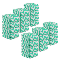 Kuber Industries Super Absorbent & Reusable Microfibre Face Towel 1800 Gsm (Zig Zag Green) - Pack Of 24
