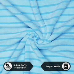 Story@Home Microfiber Bath Towels 400 Gsm Large Size | Towels For Men, Women & Kid | Perfect For Everyday Use (Blue Stripes)