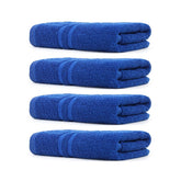 Zahya Terry Cotton Hand Towels 800 Gsm | Soft, & Absorbent Hand, Face, Gym & Travel Use (Blue) - Pack Of 4