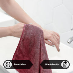 Story@Home Large Size Bath Towel 500 Gsm | Microfiber Bath Towels Perfect For Everyday Use (Wine)